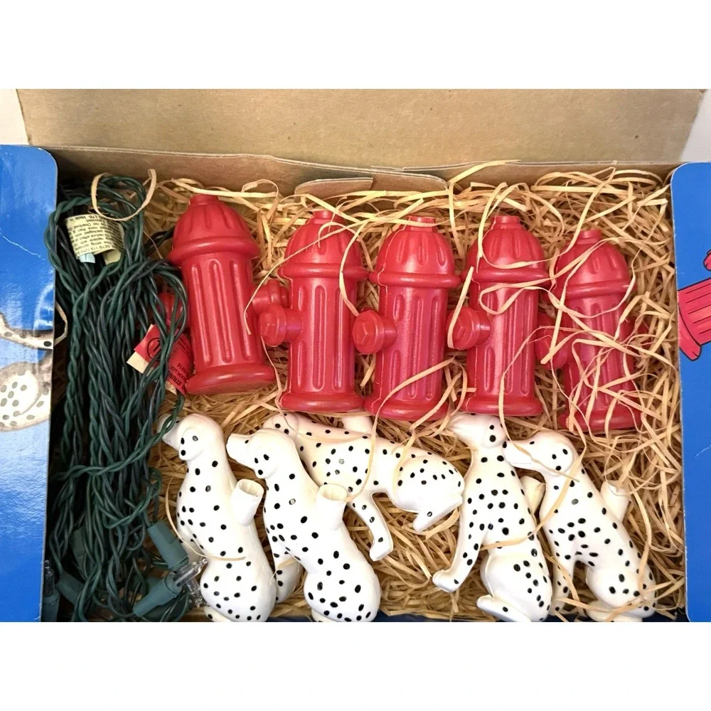 Vintage, Timeless , Primal Lite Hot Spots Dalmatian Fire Hydrant String Lights